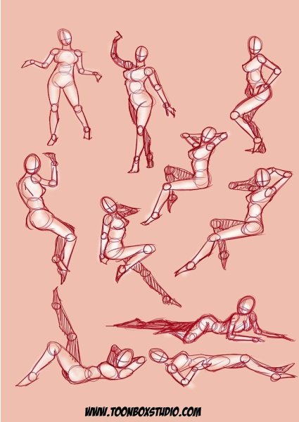 Человеческие фигуры в разных позах
