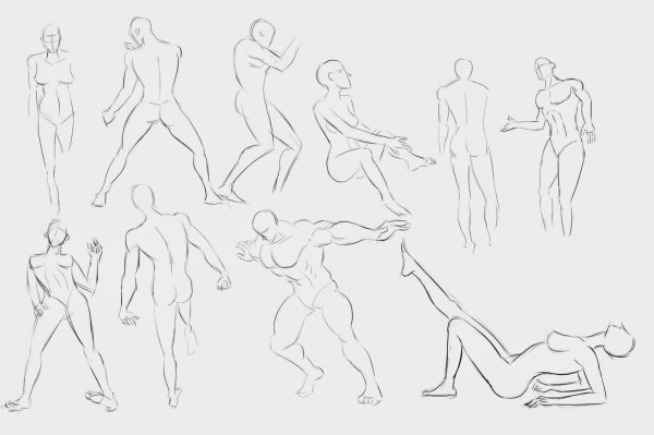 Человеческие фигуры в разных позах