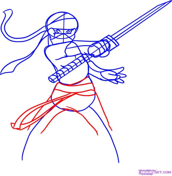 Ниндзя рисунок поэтапно