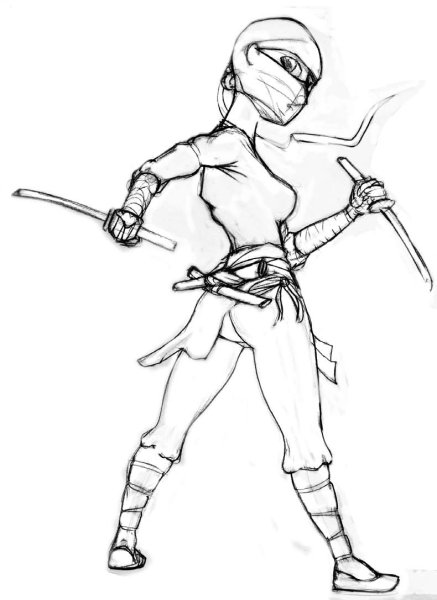 Рисунки для срисовки ниндзя