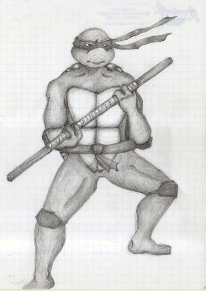 Черепашки ниндзя Донателло рисунок карандашом