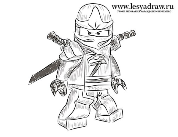 Ниндзя рисунок карандашом