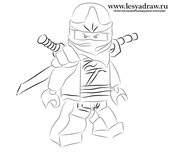 Ниндзя рисунок карандашом