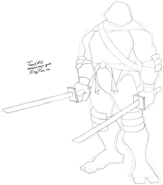 Черепашки ниндзя карандашом