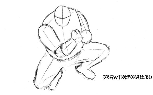 Поэтапный рисунок Ниндзи