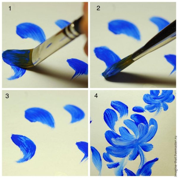 Мазки плоской кистью