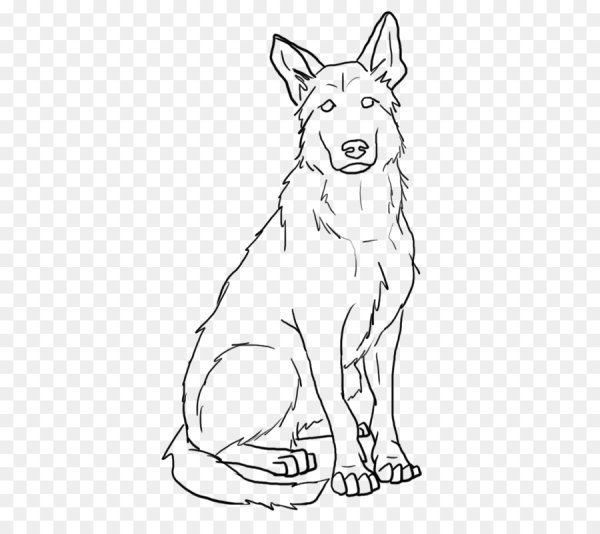 Немецкая овчарка простым карандашом