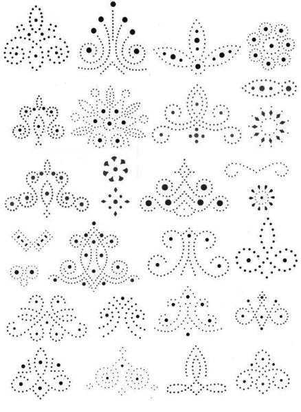 Точечная роспись трафареты