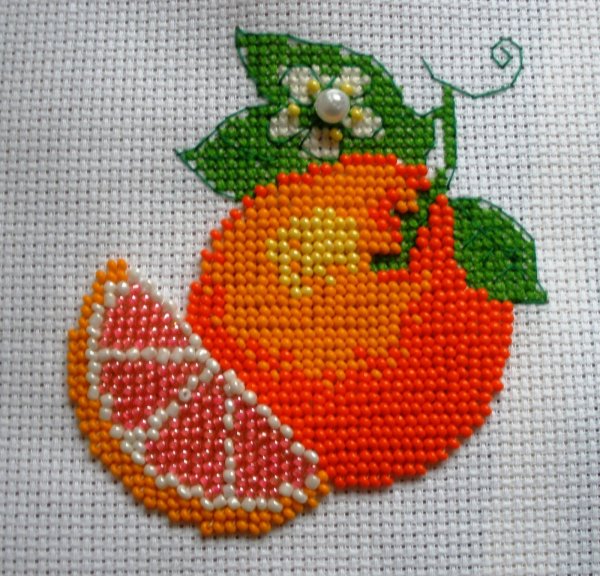 Простая вышивка бисером