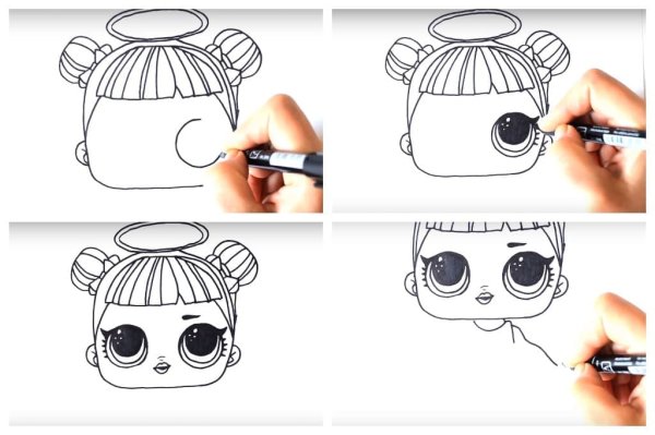 Куклы ЛОЛ для рисования