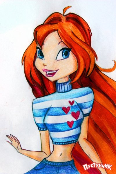 Винкс Флора срисовать