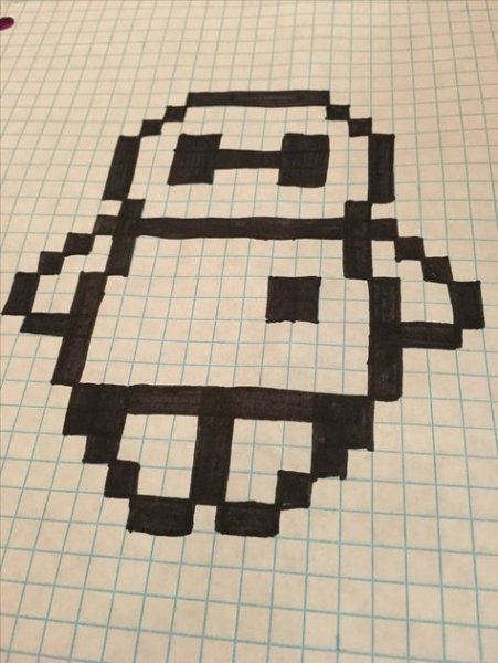 Котики по клеточкам в тетради