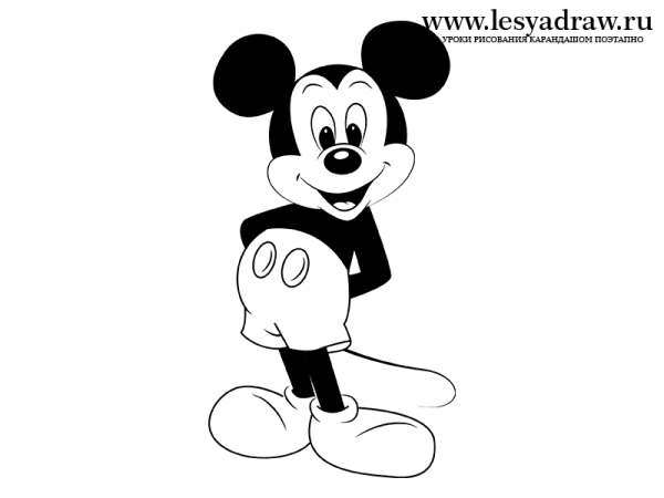 Микки Маус рисунок карандашом
