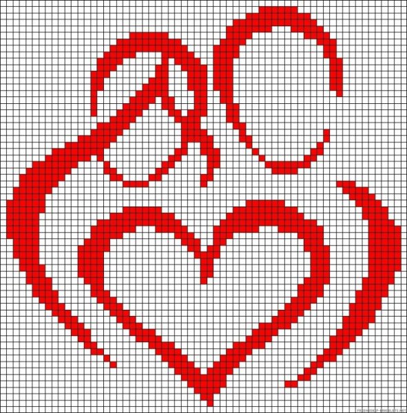 Вышивка крестиком сердечко
