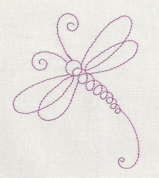 Вышивка бабочки стебельчатым швом