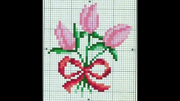 Лёгкая вышивка крестом цветы