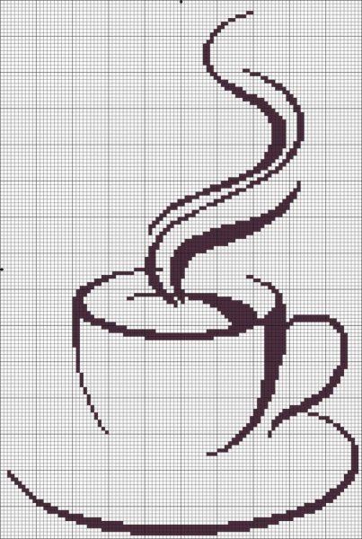 Вышивка крестом чашка кофе