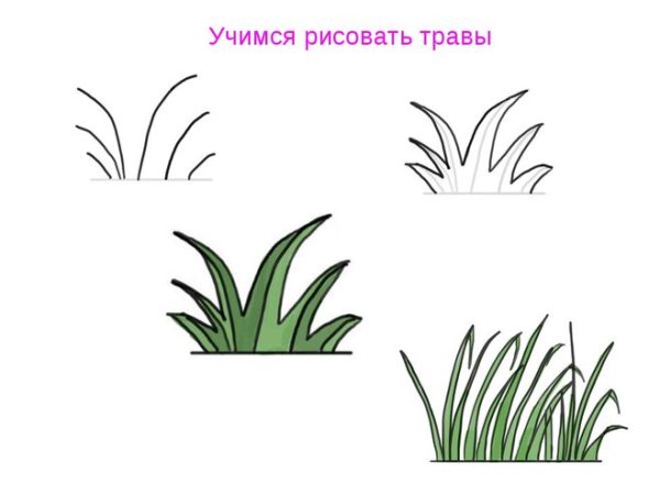Как нарисовать траву