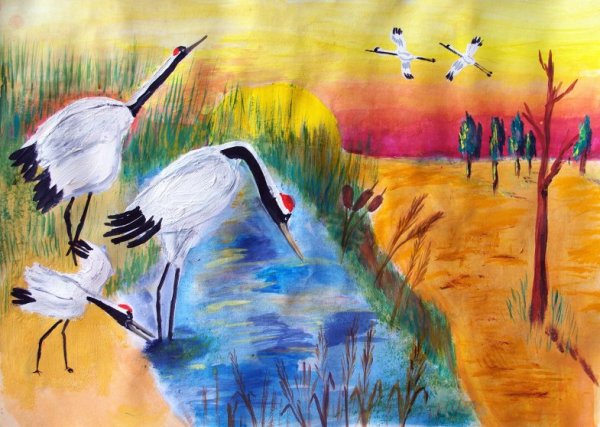 Рисование перелетные птицы