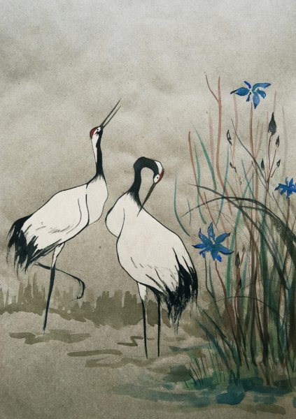 Рисование журавлиный Клин