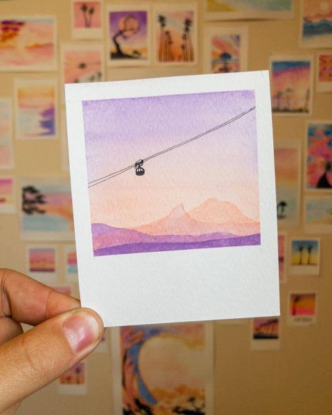 Полароидные снимки акварелью