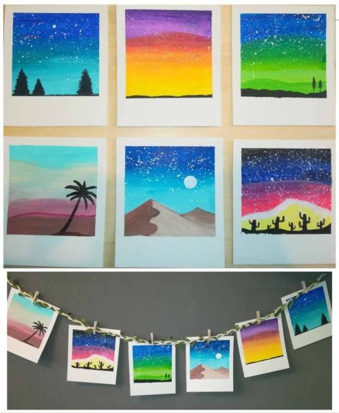 Пейзажи в стиле полароид