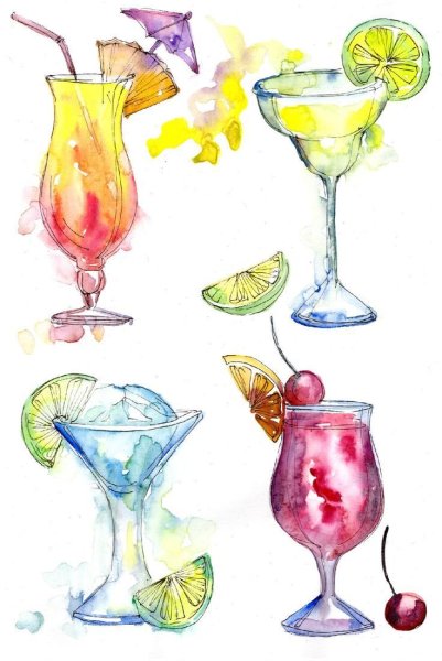 Коктейль акварель