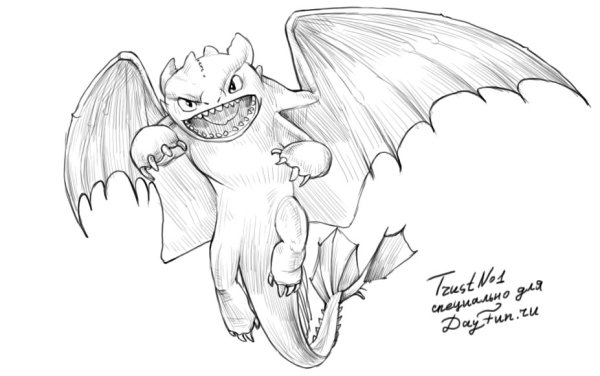 Беззубик рисунок карандашом