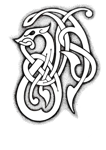 Кельтский дракон тату