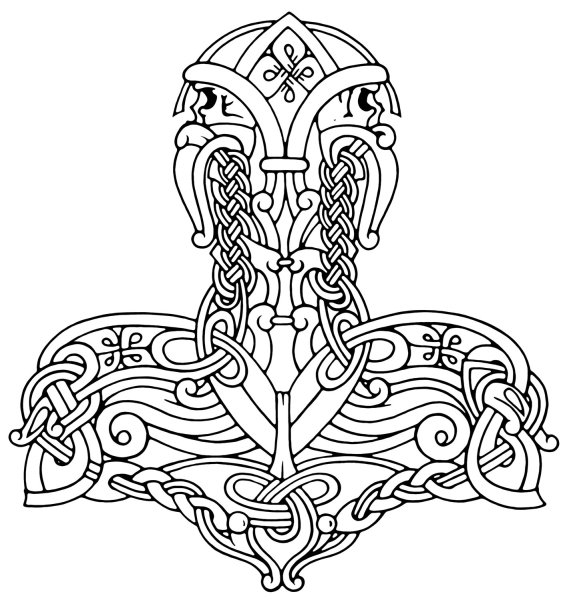 Скандинавские узоры молот тора