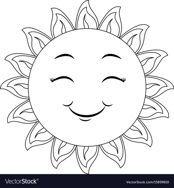 Эскиз солнца для детей