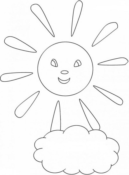 Солнышко раскраска для детей