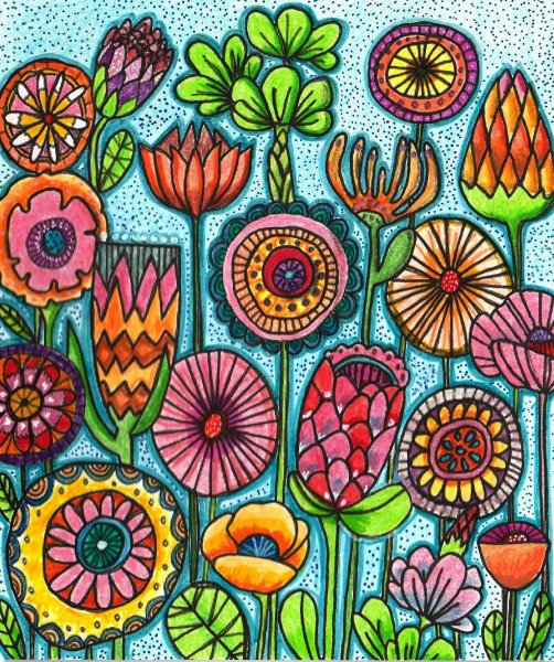 Зентангл растения