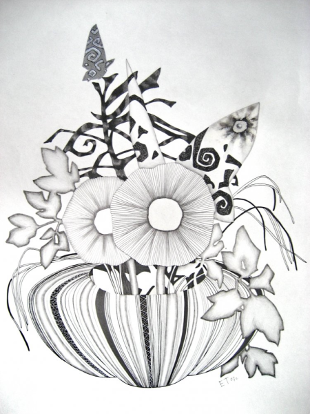 Графическая композиция цветы