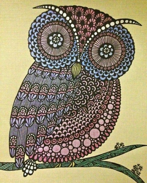 Дудлинг и Зентангл Сова