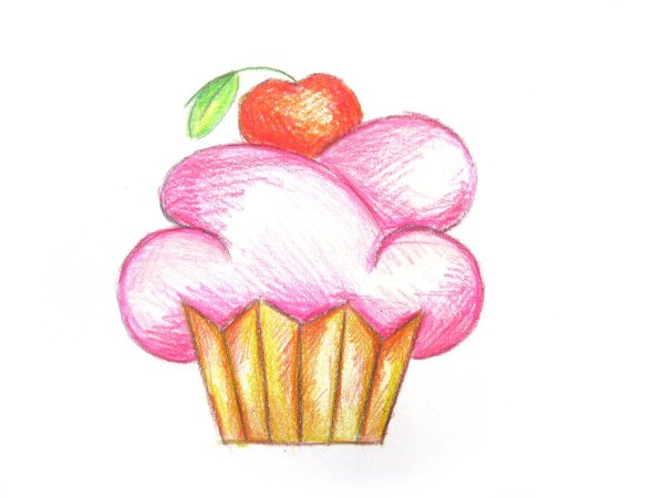 Кексики рисунок карандашом