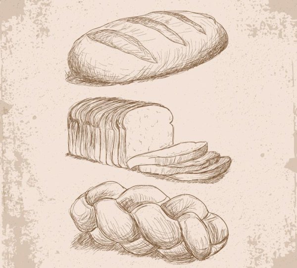 Хлеб и хлебобулочные изделия карандашом