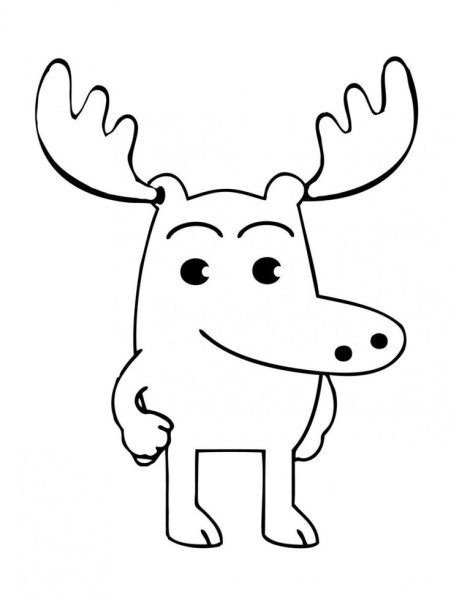 Лось для раскрашивания детям