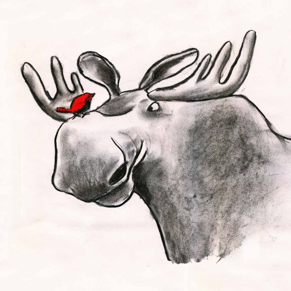 Карандашный легкий рисунок Сохатый