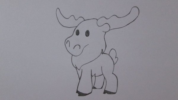 Лось рисунок простой