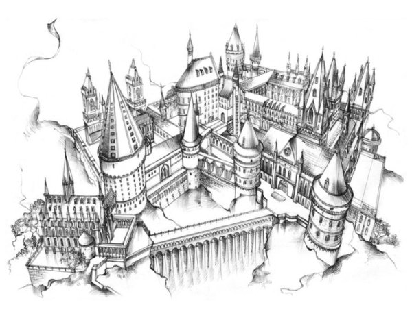 Скетч замок Гарри Поттер
