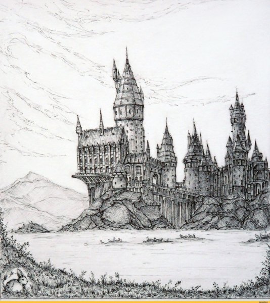 Скетч замок Гарри Поттер