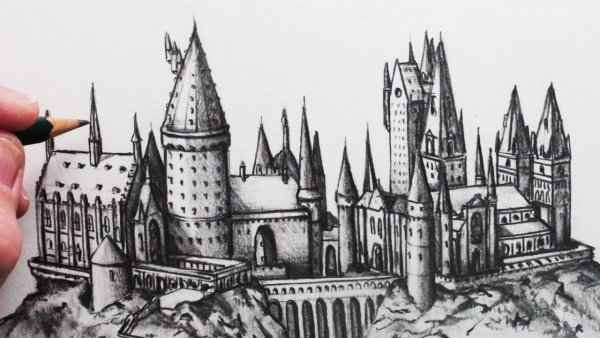 Скетч замок Гарри Поттер