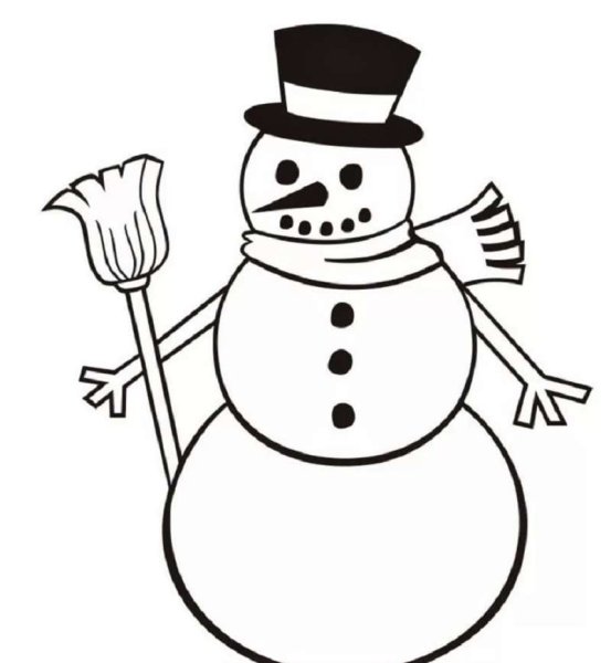 Снеговик раскраска