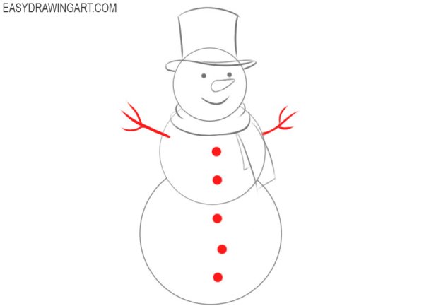 Зимние раскраски Снеговик