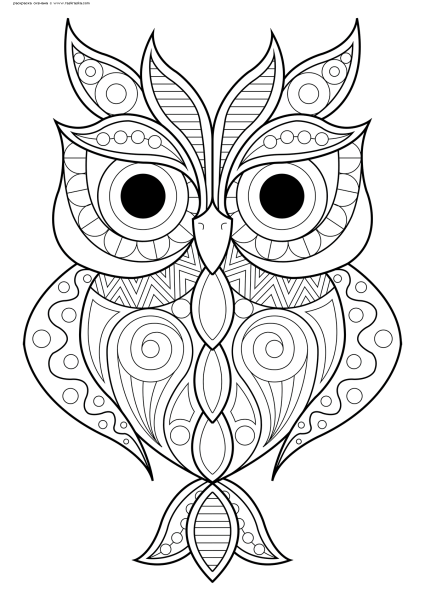 Сова раскраска
