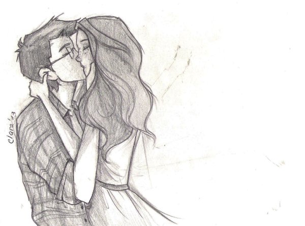 Рисунок карандашом парень с девушкой