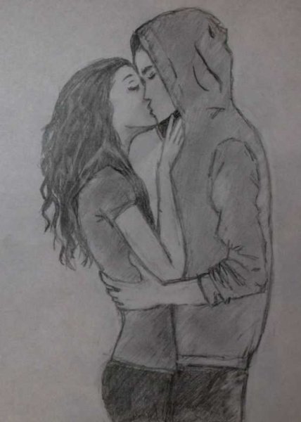 Красивая пара карандашом