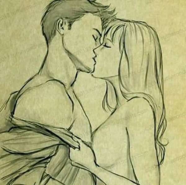 Рисуем влюбленных карандашом