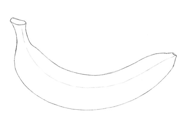 Банан рисовка